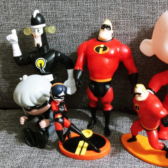 Vintage Incredibles Action Figures Set of 12 Edna Bob Jack-Jack Dash (mt1) - Picture 4 of 6